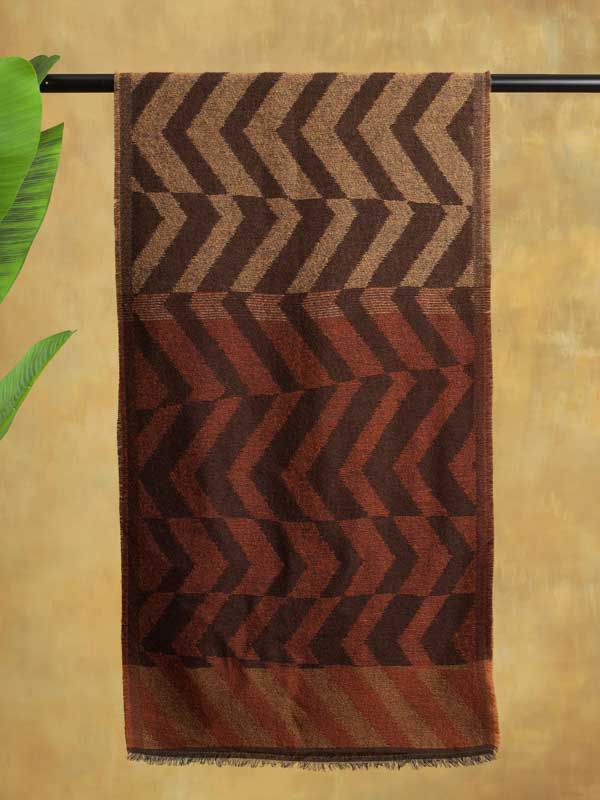 ZigZag Geo Wooly Scarf - Tashkent Taupe