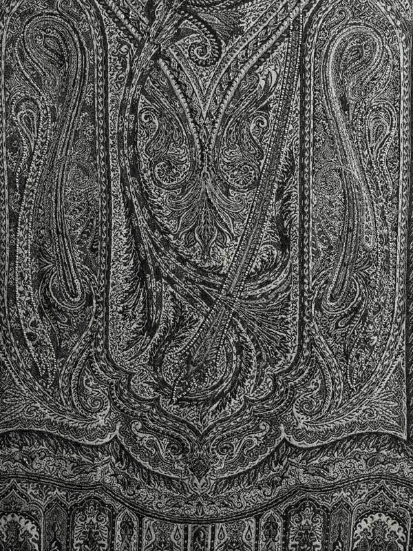 Smoked Pearl Paisley Hand Bead Merino Wrap