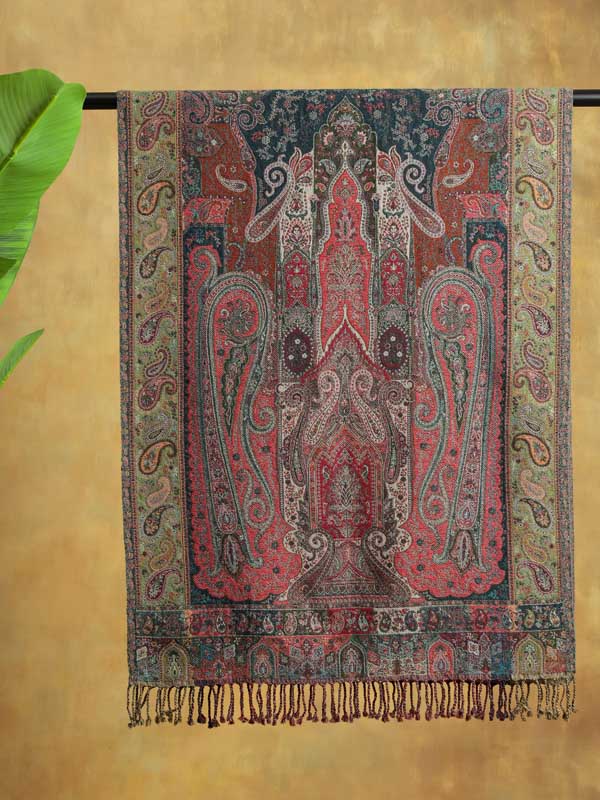 Vintage Kani Paisley Merino Wool Stole - Munich Multi