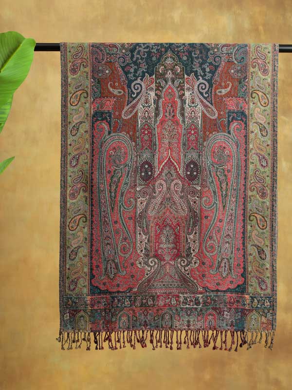 Vintage Kani Paisley Merino Wool Stole - Munich Multi