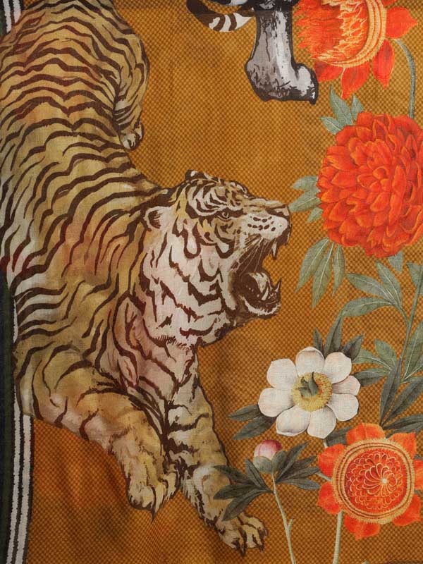 Roaring Tigress Merino Wool Stole - Sudan Brown