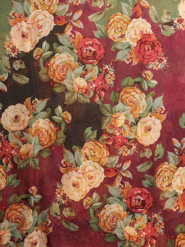 Sweet Serenity Merino Print Stole - Maroon Guava