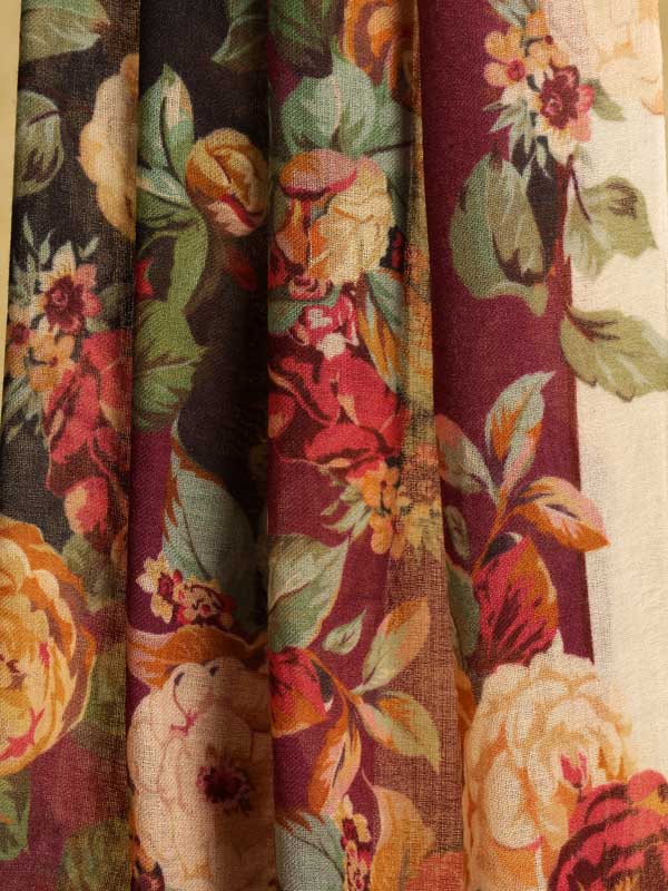 Sweet Serenity Merino Print Stole - Maroon Guava