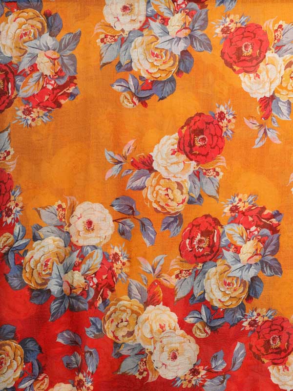 Sweet Serenity Merino Print Stole - Navy, Pineapple