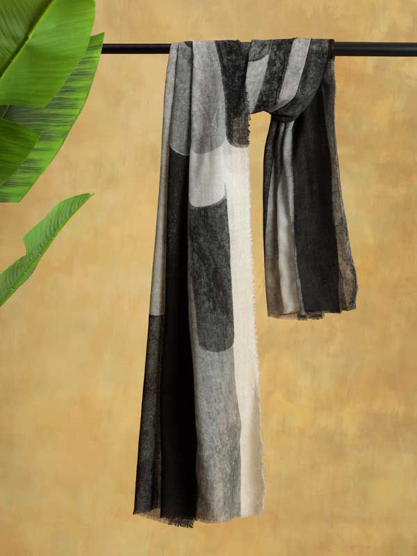 Infinity Merino Wool Scarf - Monochrome