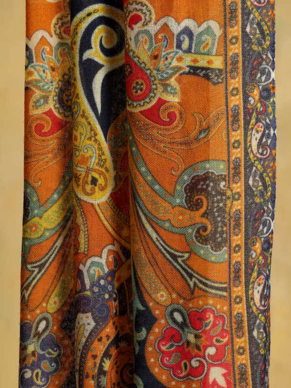 Sunheri Paisley Merino Wool Stole - Madagascar Multi