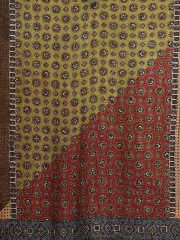 Mens Classic Pure Wool Stole - Khaki Red