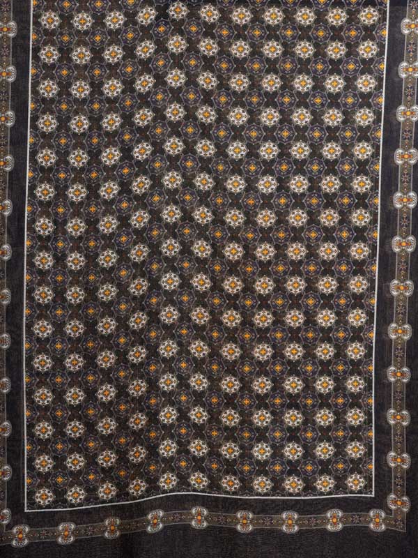 Medallion Merino Wool Twill Mens Scarf - Navy