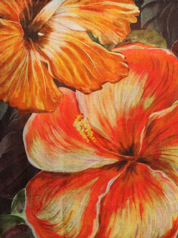 Les Grand Fleurs Wool Stole - Paint Red