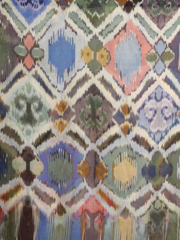 Ikat on Twill Merino Wool Stole - Aqua, Jade