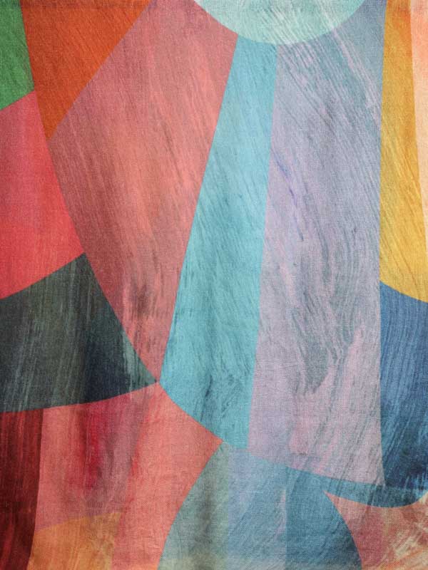 Kaleidoscope on Twill Merino Wool Scarf - Marble Multi