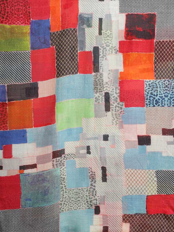 Tetris Blocks Merino Wool Scarf - Graphic Multi