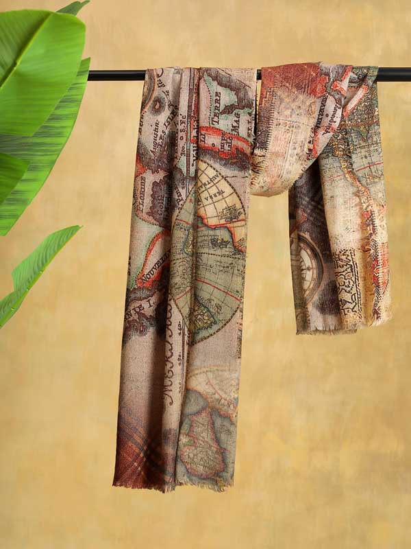 Bon Voyage Wool Twill Scarf - Earth Beige