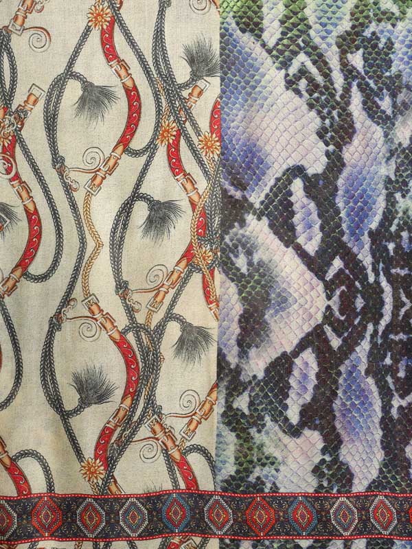 Four in One Patch Wool Scarf - Fantasy Multi