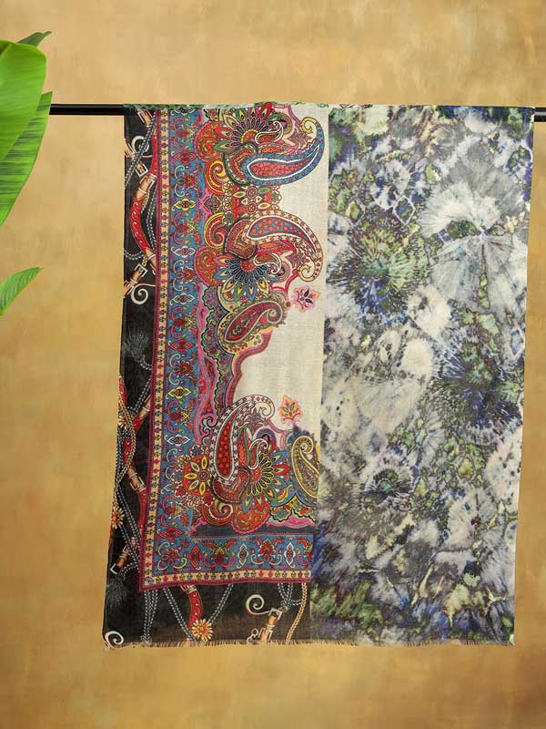 Four in One Patch Wool Scarf - Fantasy Multi