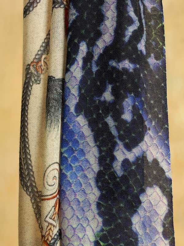 Four in One Patch Wool Scarf - Fantasy Multi