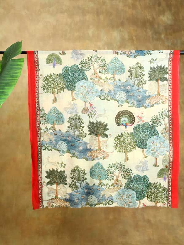 Manohar Vanaspati Wool Twill Stole - Pale Red