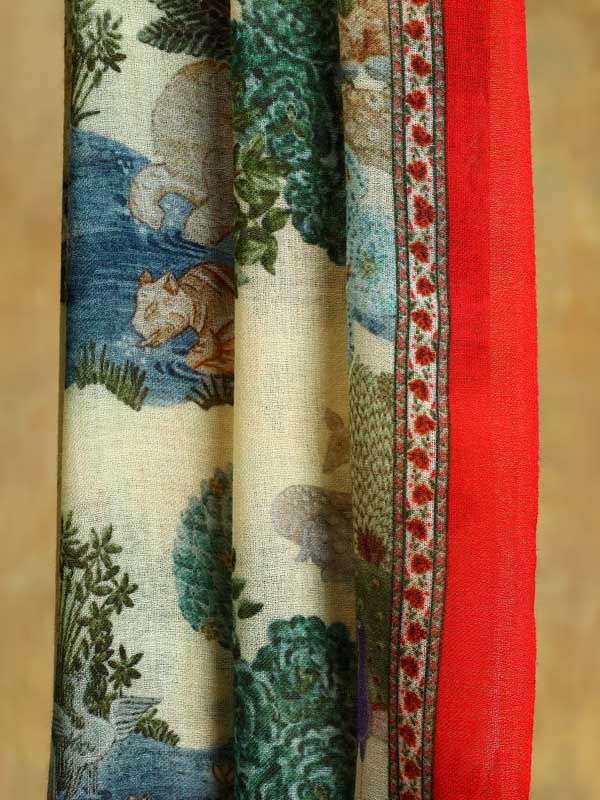 Manohar Vanaspati Wool Twill Stole - Pale Red