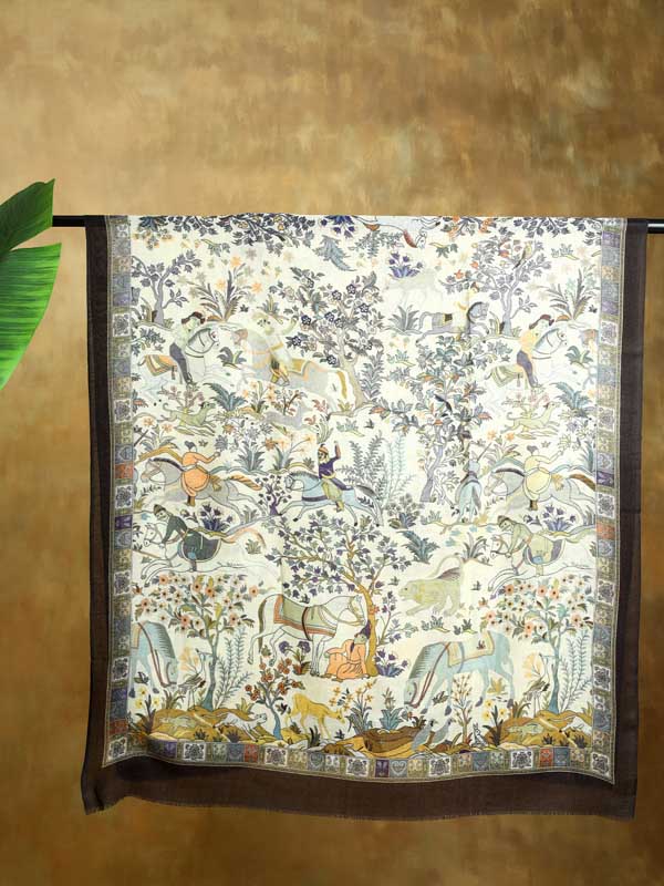 Gurh Vanaspati Wool Twill Stole - Bhopal Black