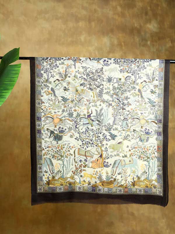 Gurh Vanaspati Wool Twill Stole - Bhopal Black