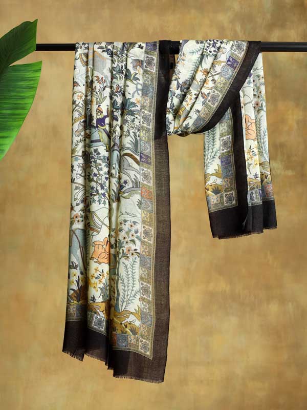 Gurh Vanaspati Wool Twill Stole - Bhopal Black