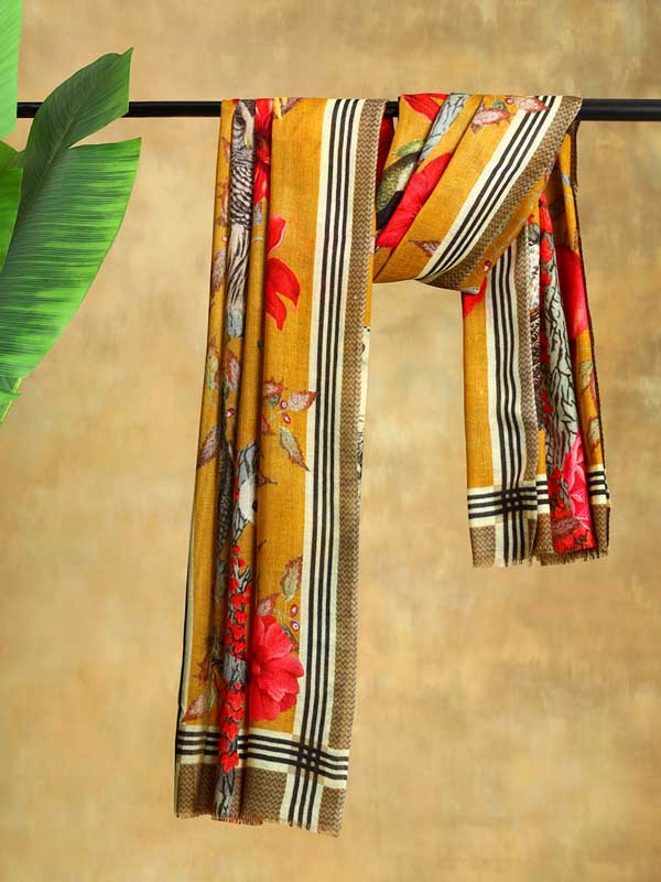 Midnight Owl Wool Twill Scarf - Merigold