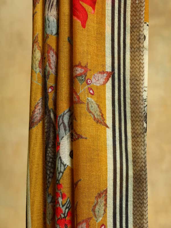 Midnight Owl Wool Twill Scarf - Merigold