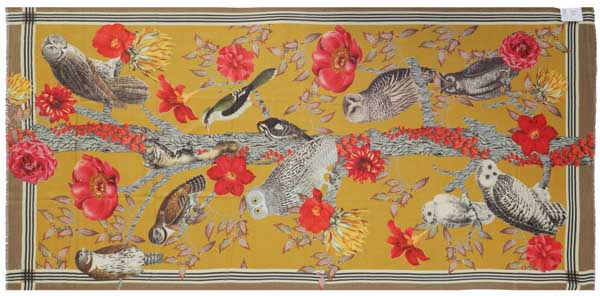 Midnight Owl Wool Twill Scarf - Merigold