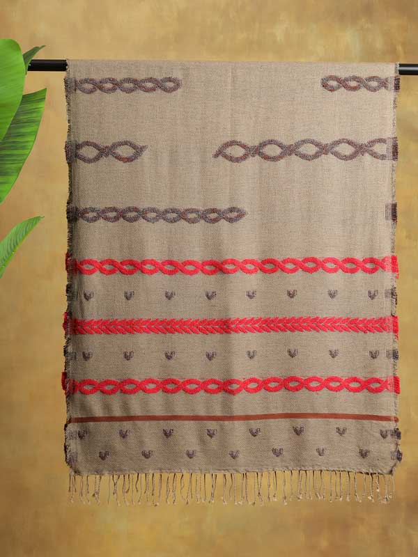 Rope & Chains Wooly Scarf - Natural Beige