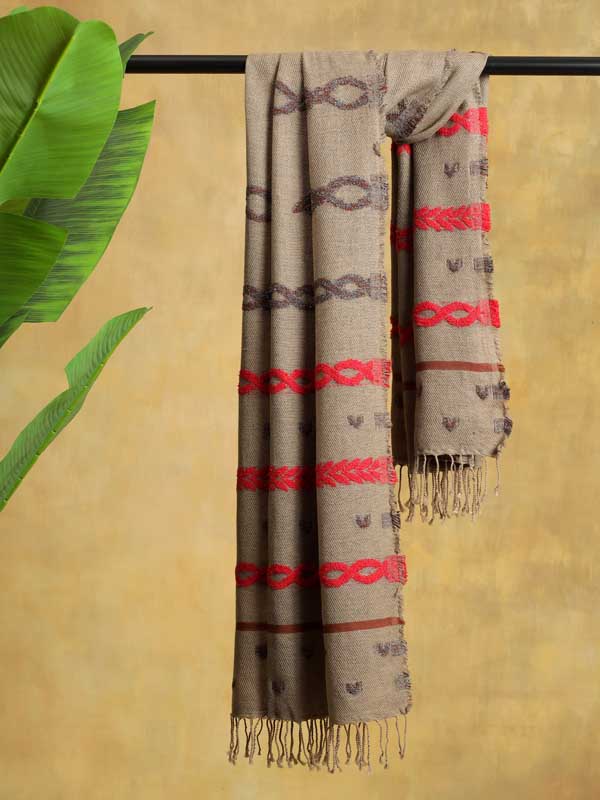 Rope & Chains Wooly Scarf - Natural Beige