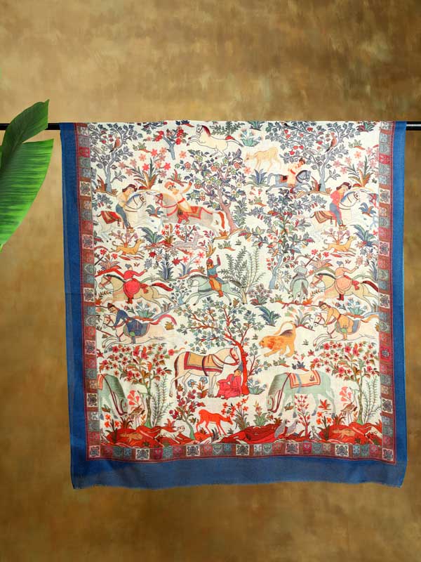 Gurh Vanaspati Wool Twill Stole - Wayanad White