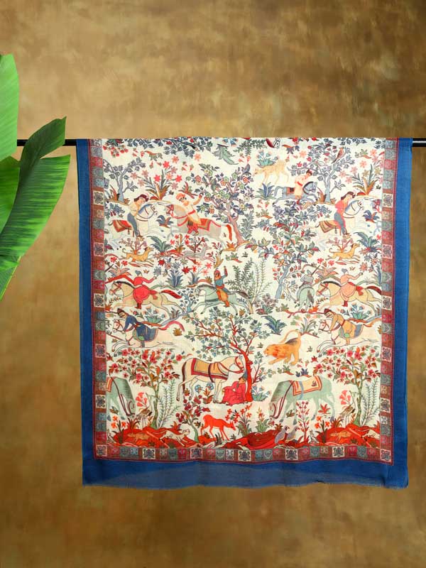 Gurh Vanaspati Wool Twill Stole - Wayanad White