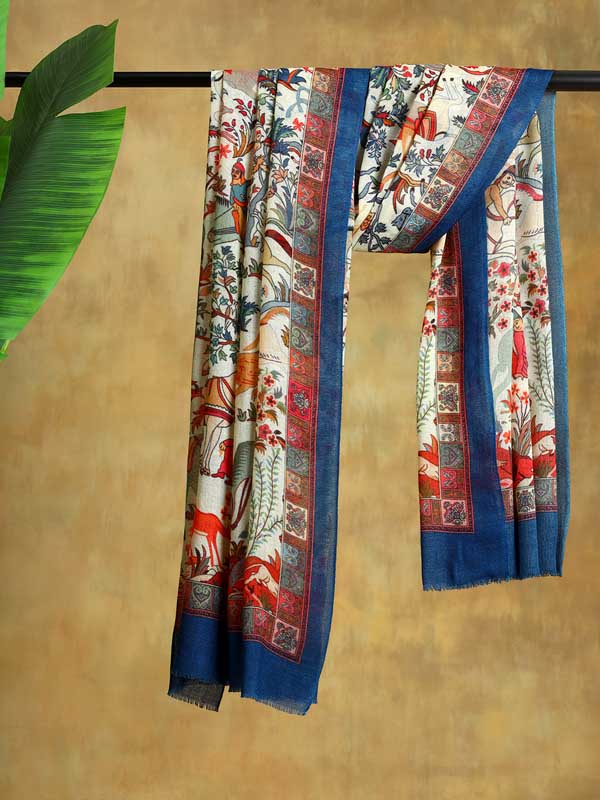 Gurh Vanaspati Wool Twill Stole - Wayanad White