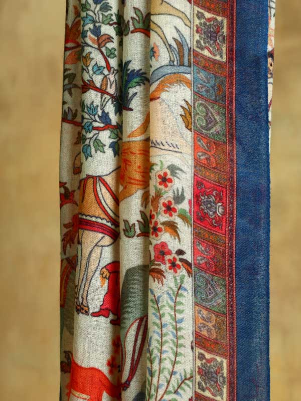 Gurh Vanaspati Wool Twill Stole - Wayanad White