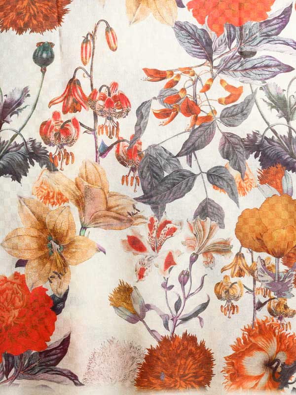 Interflora Wool Silk Self Checks Stole - Blue