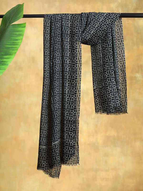 Aether Merino Wool Twill Mens Scarf - Evening Blue