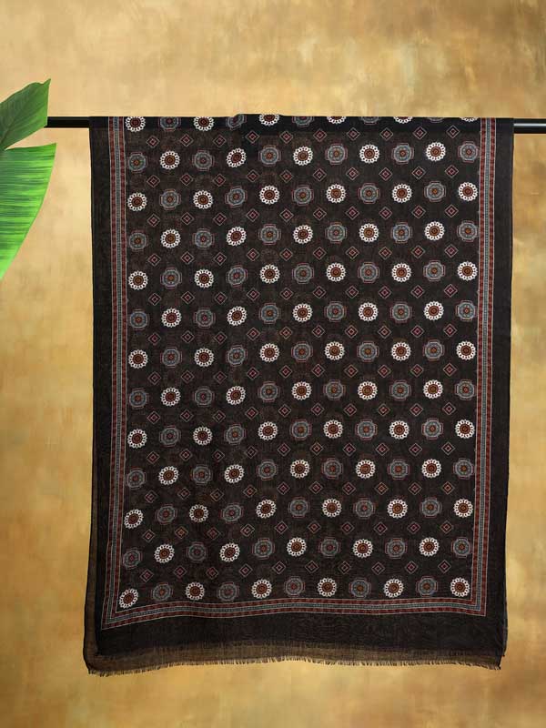 Helion Medallion Wool Twill mens Stole - Imperial Black