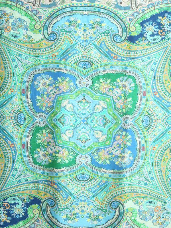 Paisley Poetry Silk Blend Square Scarf - Tripura Teal
