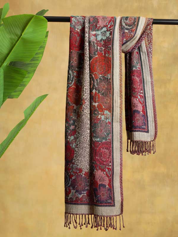 Floral Border Fusion Scarf - Malm? Multi