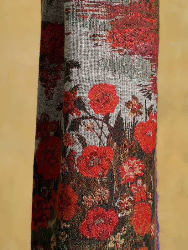 Japanese Garden Hand Crochet Art Scarf - Multi