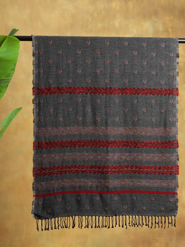 Ties and Ropes Wooly Scarf - Steel Grey