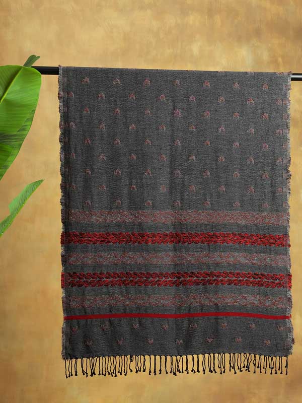 Ties and Ropes Wooly Scarf - Steel Grey