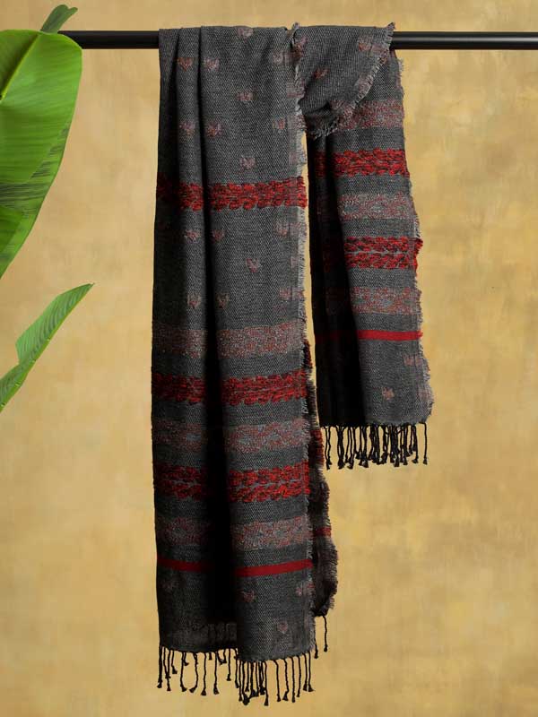 Ties and Ropes Wooly Scarf - Steel Grey