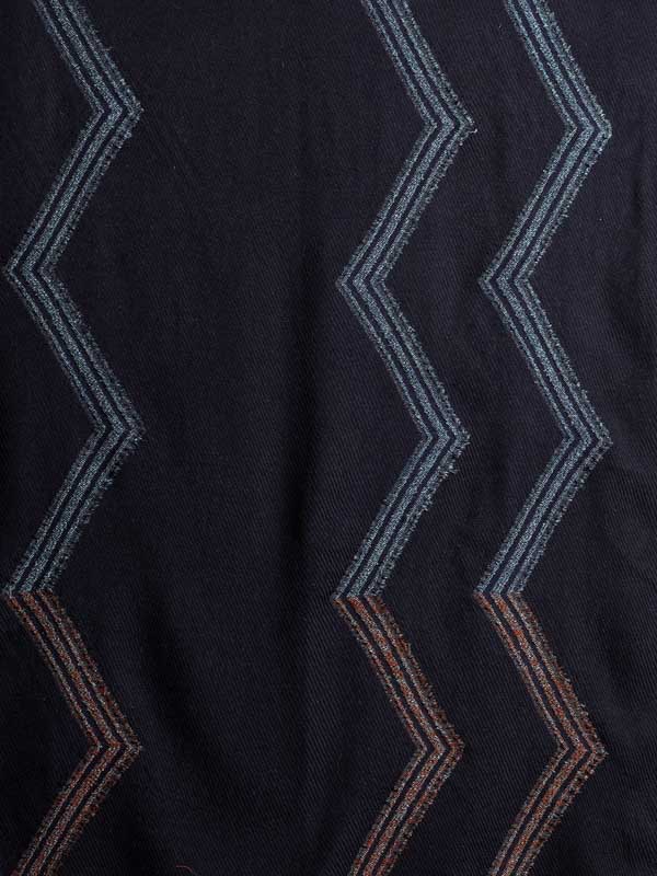 ZigZag Geo Wooly Scarf - Neelam Navy