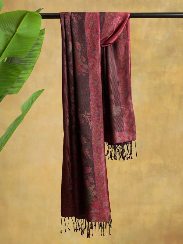The Tree of Life Silk Stole - Plum, Pink