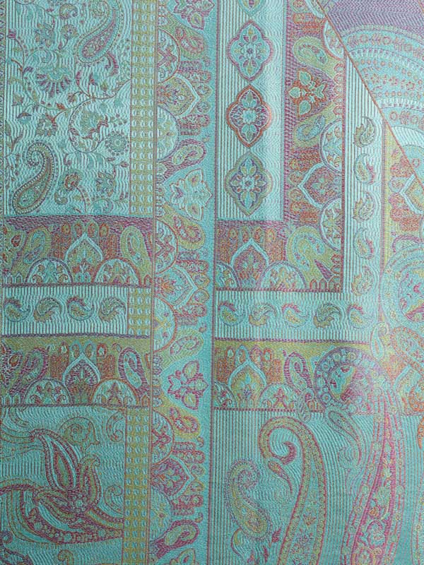 Paisley Jaal Silk Stole - Tampa Turquoise