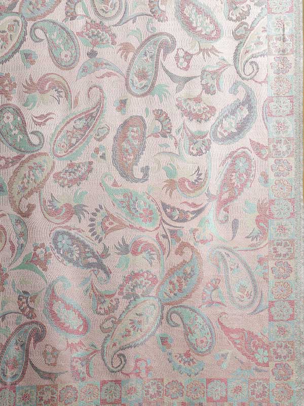 Paisley Jaal Silk Stole - Blush Pink