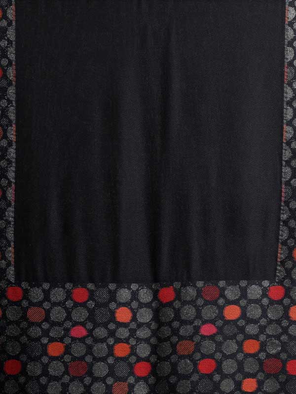 Playful Dots Glitter Threads Wool Scarf - Black