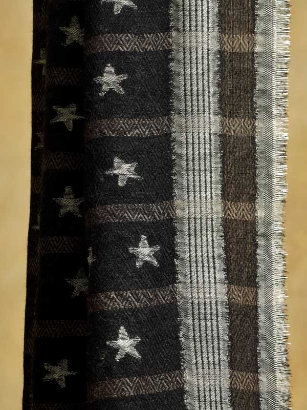 Midnight Stars Glitter Threads Wool Scarf - Grey