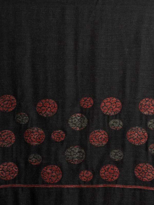 Fusion Circles Glitter Wool Scarf - Mahogany, Black